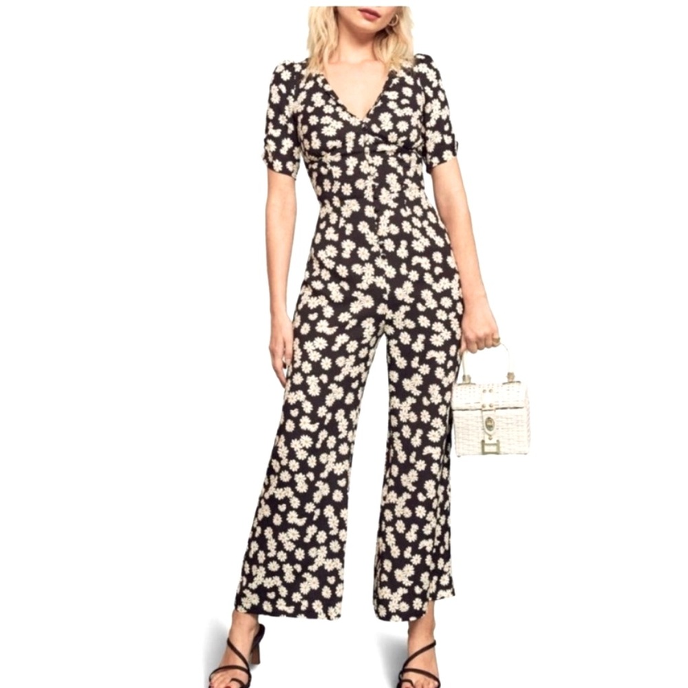 Reformation Marlena Daisy print jumpsuit size 8